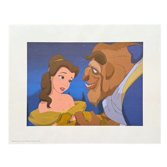 Beauty and the Beast Lithograph Belle Beast Disney Store - Picture 1 of 4